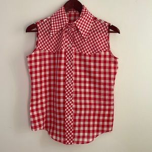 Vintage Gingham Sleeveless blouse
